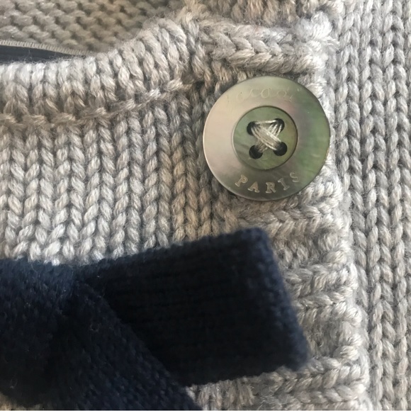 NWOT Jacadi Paris Gray Wool Blend Poncho, Size 18 Months. - Picture 4 of 8